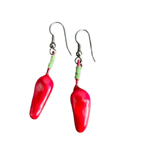 🍭6/$30 Handmade chili pepper dangle drop earrings